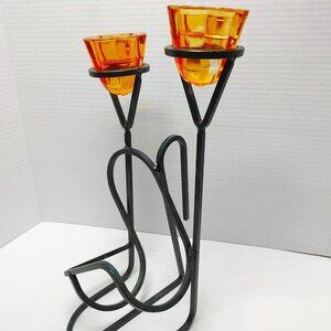 Winen Bottle & Candle Holder Twisted Homedecor Artistic Welded Steel Sculpture